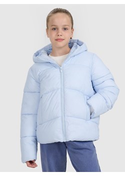 Dziewczęca kurtka puchowa pikowana 4F 4FJRAW25TDJAF0817 - niebieska ze sklepu Sportstylestory.com w kategorii Kurtki dziewczęce - zdjęcie 185784993
