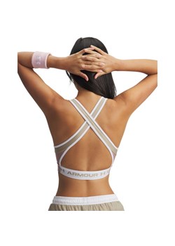 Damski biustonosz treningowy Under Armour UA Crossback Mid Open Back - różowy ze sklepu Sportstylestory.com w kategorii Biustonosze - zdjęcie 185785042