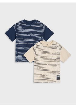 Sinsay - Koszulki oversize w paski 2 pack - beżowy ze sklepu Sinsay w kategorii T-shirty chłopięce - zdjęcie 185787190
