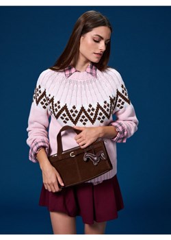 Sinsay - Torebka listonoszka z imitacji zamszu - brązowy ze sklepu Sinsay w kategorii Listonoszki - zdjęcie 185790981