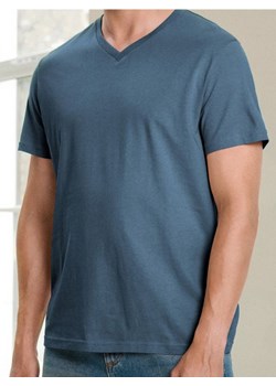 Sinsay - Koszulka basic z dekoltem w serek - niebieski ze sklepu Sinsay w kategorii T-shirty męskie - zdjęcie 185791040