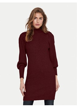 ONLY Sukienka dzianinowa Katia 15232502 Bordowy Comfort Fit ze sklepu MODIVO w kategorii Sukienki - zdjęcie 185793061