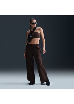 Damskie spodnie dresowe ze średnim stanem z diagonalu Nike Sportswear Collection - Brązowy - id: 42216192119new - marki Nike - 185795660 Damskie spodnie dresowe ze średnim stanem z diagonalu Nike Sportswear Collection - Brązowy ze sklepu Nike poland w kategorii Spodnie damskie - zdjęcie 185795660