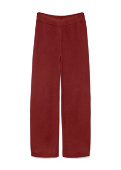 Vero Moda Spodnie dzianinowe Gold Art 10332174 Bordowy Loose Fit ze sklepu MODIVO w kategorii Spodnie damskie - zdjęcie 185797184