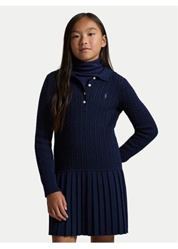 Polo Ralph Lauren Sukienka dzianinowa 313978841001 Granatowy Regular Fit ze sklepu MODIVO w kategorii Sukienki dziewczęce - zdjęcie 185797363
