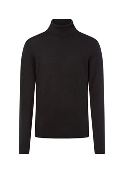 Finshley & Harding Sweter męski Mężczyźni Bawełna czarny jednolity ze sklepu vangraaf w kategorii Swetry męskie - zdjęcie 185801234