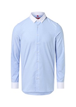 Finshley & Harding London Koszula męska Mężczyźni Slim Fit Bawełna jasnoniebieski marmurkowy ze sklepu vangraaf w kategorii Koszule męskie - zdjęcie 185801251