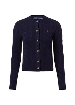 Polo Ralph Lauren Kardigan damski z zawartością kaszmiru Kobiety Kaszmir granatowy jednolity ze sklepu vangraaf w kategorii Swetry damskie - zdjęcie 185801261