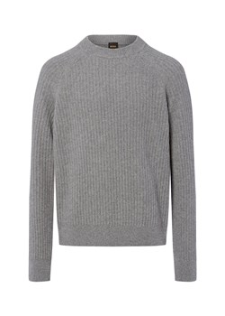 BOSS Orange Męski sweter z dzianiny - Klacier Mężczyźni szary marmurkowy ze sklepu vangraaf w kategorii Swetry męskie - zdjęcie 185801263