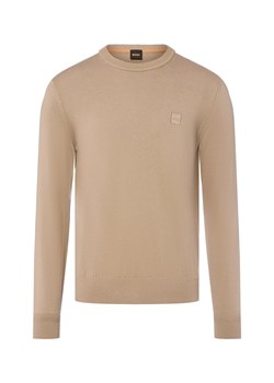 BOSS Orange Męski sweter z dzianiny z zawartością kaszmiru - Kanovano Mężczyźni Bawełna melanżowy jednolity ze sklepu vangraaf w kategorii Swetry męskie - zdjęcie 185801264