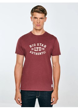 Koszulka męska z nadrukiem bordowa Teller 604 ze sklepu Big Star w kategorii T-shirty męskie - zdjęcie 185801812