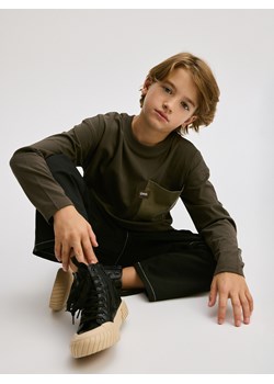 Reserved - Longsleeve oversize - ciemnobrązowy ze sklepu Reserved w kategorii T-shirty chłopięce - zdjęcie 185802150