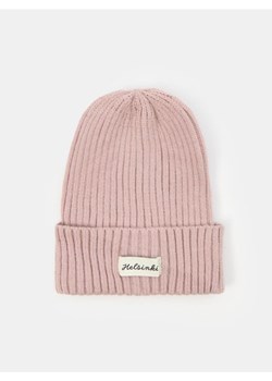 Sinsay - Prążkowana czapka beanie - różowy ze sklepu Sinsay w kategorii Czapki zimowe damskie - zdjęcie 185804183