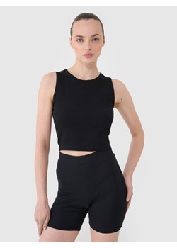 Damski crop top 4F 4FRSS25TSLEF234 - czarny ze sklepu Sportstylestory.com w kategorii Bluzki damskie - zdjęcie 185805571