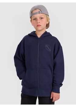 Chłopięca bluza rozpinana z kapturem 4F 4FJWAW25TSWSM2135 - granatowa ze sklepu Sportstylestory.com w kategorii Bluzy chłopięce - zdjęcie 185805704