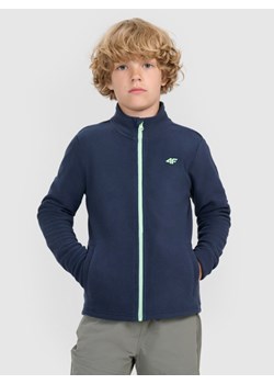 Chłopięcy polar ze stójką 4F 4FJWAW25TFLEM413 - granatowy ze sklepu Sportstylestory.com w kategorii Bluzy chłopięce - zdjęcie 185806001