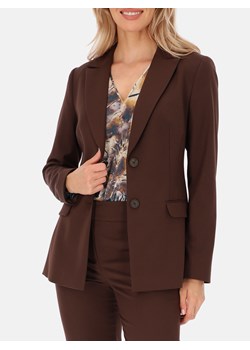 Elegancka długa brązowa marynarka damska Potis & Verso Lila ze sklepu Eye For Fashion w kategorii Marynarki damskie - zdjęcie 185807714