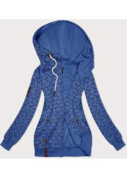 Sportowa bluza z kapturem w jaskółki niebieska (2309) ze sklepu goodlookin.pl w kategorii Bluzy damskie - zdjęcie 185807740