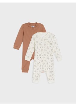 Sinsay - Bawełniany pajacyk 2 pack - beżowy - id: 018DG-08X - marki Sinsay - 185811531 Sinsay - Bawełniany pajacyk 2 pack - beżowy ze sklepu Sinsay w kategorii Piżamy dziecięce - zdjęcie 185811531