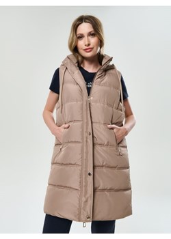 Sinsay - Kamizelka puffer z kapturem - beżowy ze sklepu Sinsay w kategorii Kamizelki damskie - zdjęcie 185811732