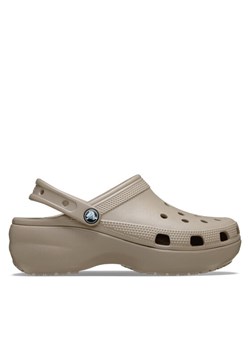 Crocs Klapki Classic Platform Clog 206750 Beżowy ze sklepu MODIVO w kategorii Klapki damskie - zdjęcie 185813554
