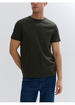 Reserved - T-shirt slim z bawełny merceryzowanej - zielony ze sklepu Reserved w kategorii T-shirty męskie - zdjęcie 185814454
