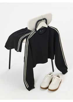 Sinsay - Bluza z dekoracyjnymi lampasami soft touch - czarny ze sklepu Sinsay w kategorii Bluzy damskie - zdjęcie 185815524