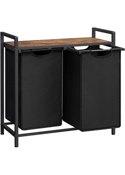 Songmics Kosz w kolorze czarno-brązowym na pranie - 73 x 72 x 33 cm ze sklepu Limango Polska w kategorii Akcesoria łazienkowe - zdjęcie 185815970