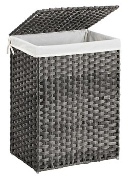 Songmics Kosz w kolorze antracytowym na pranie  - 45,5 x 61 x 32 cm ze sklepu Limango Polska w kategorii Akcesoria łazienkowe - zdjęcie 185816070