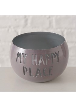 Boltze Świecznik &quot;Happy Place&quot; w kolorze szarym - wys. 7 x Ø 12 cm ze sklepu Limango Polska w kategorii Świeczniki - zdjęcie 185816381