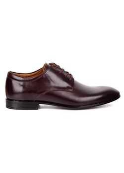 Buty męskie skórzane wizytowe Olivier 484 bordowe – klasyczne półbuty derby ze sklepu butyolivier w kategorii Buty eleganckie męskie - zdjęcie 185818940