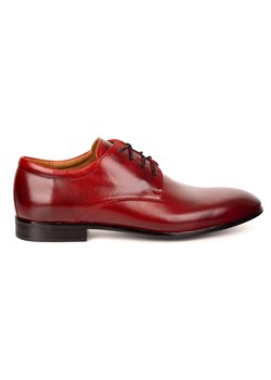 Buty męskie skórzane wizytowe Olivier 484 czerwone – klasyczne półbuty derby ze sklepu butyolivier w kategorii Buty eleganckie męskie - zdjęcie 185818954