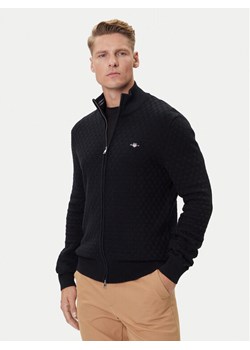 Gant Kardigan 8030263 Czarny Regular Fit ze sklepu MODIVO w kategorii Swetry męskie - zdjęcie 185820373