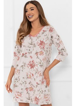 Damska koszula nocna w kwiaty - SALTA, Kolor jasnoróżowy-wzór, Rozmiar S, Italian Fashion ze sklepu Primodo w kategorii Koszule nocne - zdjęcie 185821450