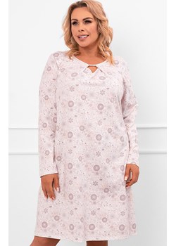 Koszula nocna damska długi rękaw Satui, Kolor jasnoróżowy-wzór, Rozmiar M, Italian Fashion ze sklepu Intymna w kategorii Koszule nocne - zdjęcie 185822463