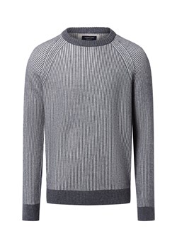 Andrew James Męski sweter z dzianiny kaszmirowej Mężczyźni Kaszmir szary w paski ze sklepu vangraaf w kategorii Swetry męskie - zdjęcie 185826360