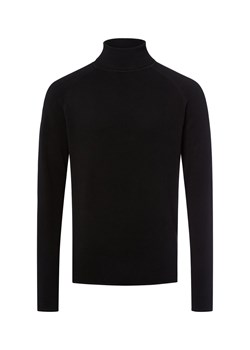 Nils Sundström Męski sweter z dzianiny - Stockholm Mężczyźni Bawełna czarny wypukły wzór tkaniny ze sklepu vangraaf w kategorii Swetry męskie - zdjęcie 185826370