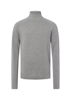 Nils Sundström Męski sweter z dzianiny - Stockholm Mężczyźni Bawełna szary wypukły wzór tkaniny ze sklepu vangraaf w kategorii Swetry męskie - zdjęcie 185826371