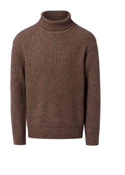 Selected Męski sweter z golfem - SLHLand Mężczyźni Wełna mocca marmurkowy ze sklepu vangraaf w kategorii Swetry męskie - zdjęcie 185826380