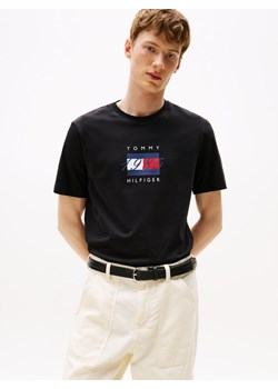 Tommy Hilfiger Koszulka męska Mężczyźni Bawełna czarny nadruk ze sklepu vangraaf w kategorii T-shirty męskie - zdjęcie 185826390