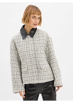 EDITED Damska kurtka bouclé - Xina Kobiety écru wypukły wzór tkaniny ze sklepu vangraaf w kategorii Marynarki damskie - zdjęcie 185826392