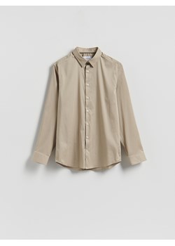 Reserved - Gładka koszula slim fit - beżowy ze sklepu Reserved w kategorii Koszule męskie - zdjęcie 185827071