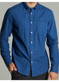 Sinsay - Bawełniana koszula slim fit - niebieski ze sklepu Sinsay w kategorii Koszule męskie - zdjęcie 185828063