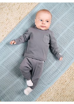 Sinsay - Komplet z prążkowanej dzianiny - szary - id: WI495-85X - marki Sinsay - 185828261 Sinsay - Komplet z prążkowanej dzianiny - szary ze sklepu Sinsay w kategorii Komplety niemowlęce - zdjęcie 185828261