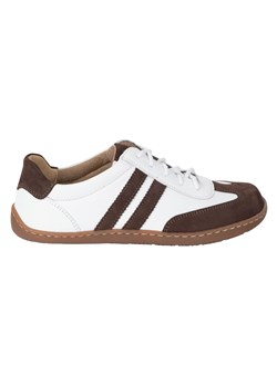 Buty BAREFOOT damskie skórzane minimalistyczne 1287 białe z brązowym nubukiem sneakersy ze sklepu butyolivier w kategorii Półbuty damskie - zdjęcie 185829410