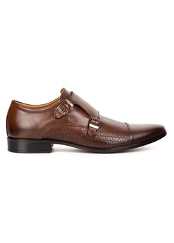Skórzane buty wizytowe Monki 287T4 LU brąz ze sklepu butyolivier w kategorii Buty eleganckie męskie - zdjęcie 185829421