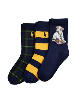 Polo Ralph Lauren Zestaw 3 par wysokich skarpet dziecięcych 443P03154001 Granatowy ze sklepu MODIVO w kategorii Skarpetki dziecięce - zdjęcie 185833824