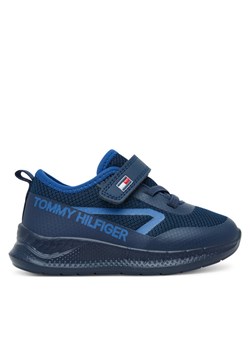 Tommy Hilfiger Sneakersy Low Cut Lace-Up/Velcro Sneaker T1B9-34110-1843 M Granatowy ze sklepu MODIVO w kategorii Buty sportowe dziecięce - zdjęcie 185833844