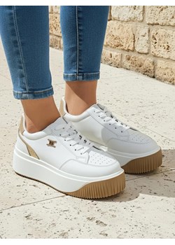 Damskie sneakersy Arianna Bianco na platformie ze skóry ekologicznej 5 cm ze sklepu royalfashion.pl w kategorii Buty sportowe damskie - zdjęcie 185838653