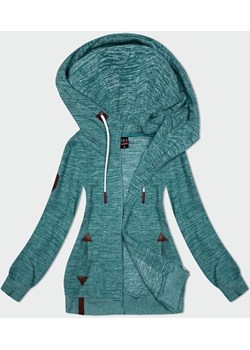 Rozpinana bluza polarowa turkusowy melanż (2310) ze sklepu goodlookin.pl w kategorii Bluzy damskie - zdjęcie 185840242